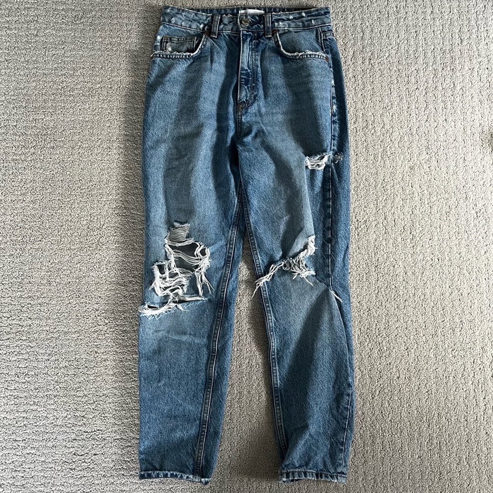 Zara boyfriend jeans with rips